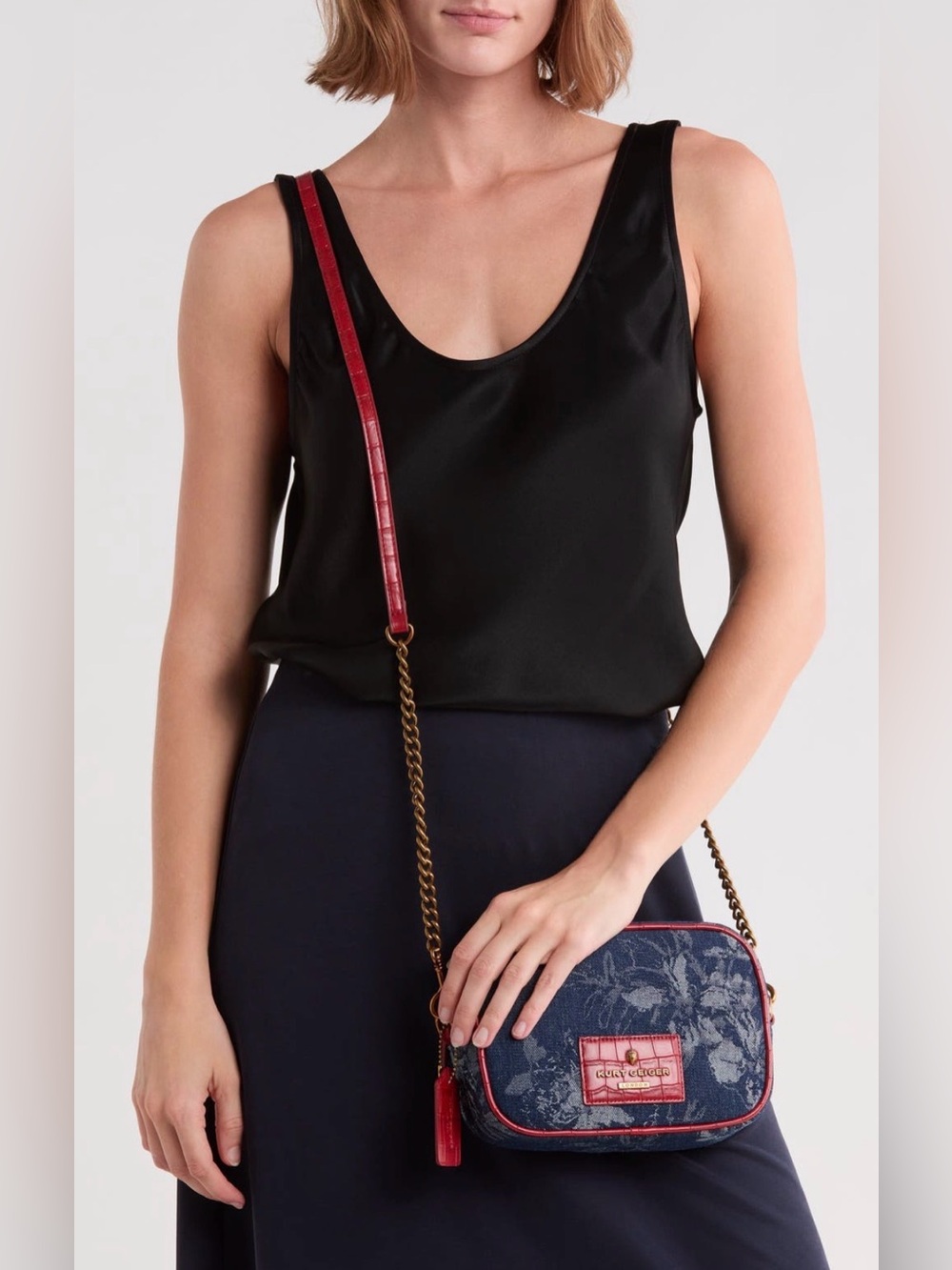 Kurt Geiger NWT London Chiswick Camera Denim Crossbody Bag